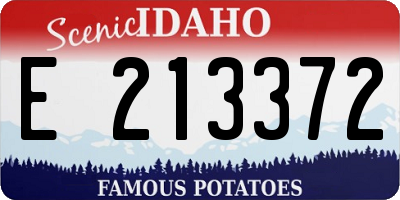 ID license plate E213372