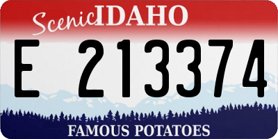 ID license plate E213374
