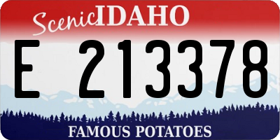 ID license plate E213378
