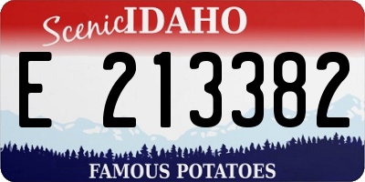 ID license plate E213382