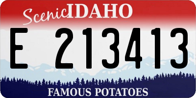 ID license plate E213413