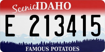 ID license plate E213415