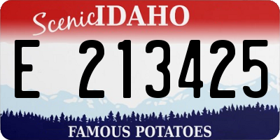 ID license plate E213425