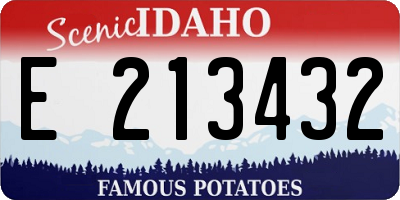 ID license plate E213432