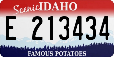 ID license plate E213434