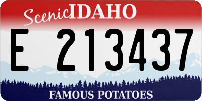 ID license plate E213437