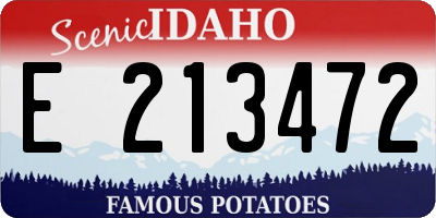ID license plate E213472