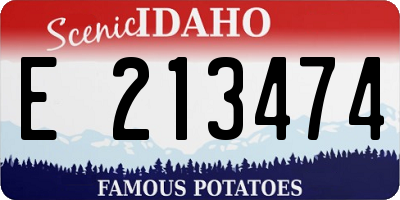 ID license plate E213474