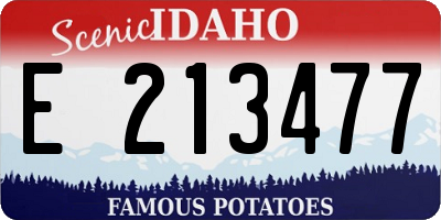 ID license plate E213477