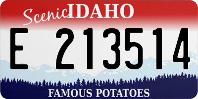 ID license plate E213514