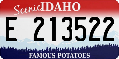 ID license plate E213522