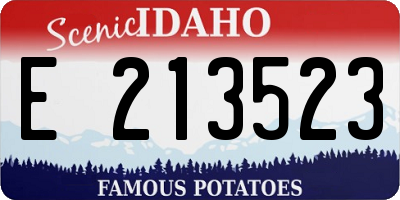 ID license plate E213523