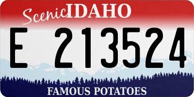 ID license plate E213524