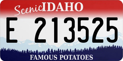 ID license plate E213525