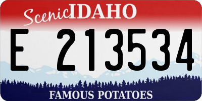 ID license plate E213534