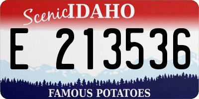 ID license plate E213536