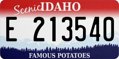 ID license plate E213540