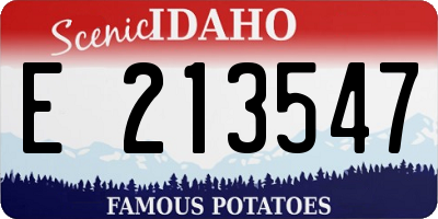 ID license plate E213547