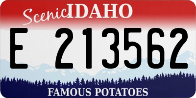 ID license plate E213562