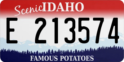 ID license plate E213574