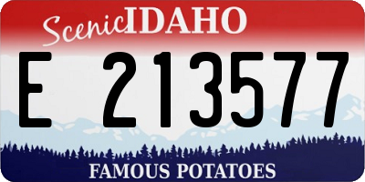 ID license plate E213577