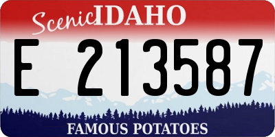 ID license plate E213587