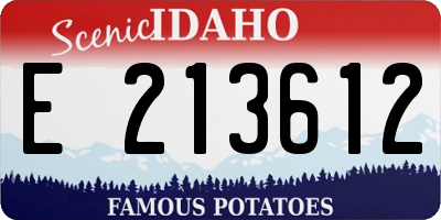 ID license plate E213612