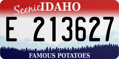 ID license plate E213627