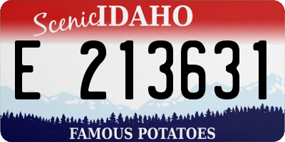 ID license plate E213631