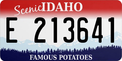 ID license plate E213641