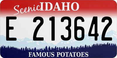 ID license plate E213642