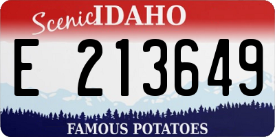 ID license plate E213649