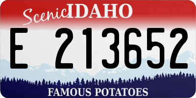 ID license plate E213652