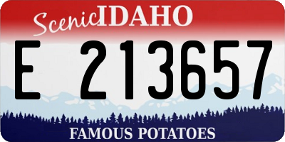 ID license plate E213657