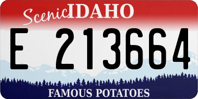 ID license plate E213664