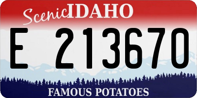 ID license plate E213670