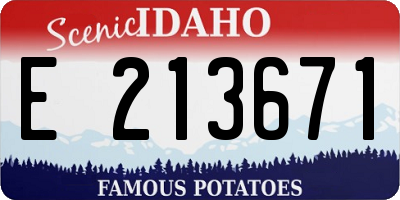 ID license plate E213671