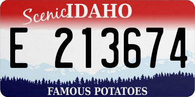 ID license plate E213674