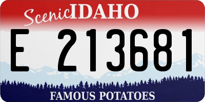 ID license plate E213681