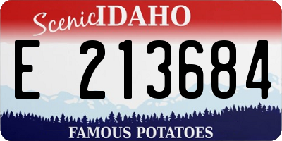 ID license plate E213684