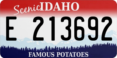 ID license plate E213692