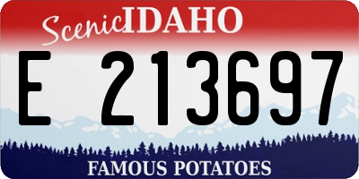 ID license plate E213697