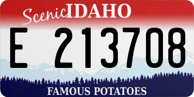 ID license plate E213708