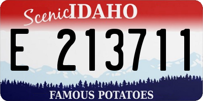 ID license plate E213711