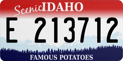 ID license plate E213712