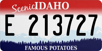 ID license plate E213727