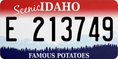 ID license plate E213749