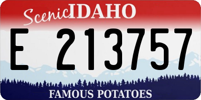 ID license plate E213757
