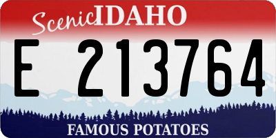 ID license plate E213764