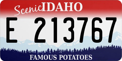 ID license plate E213767
